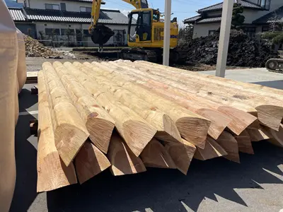 ノリアホーム　地盤改良　木の杭