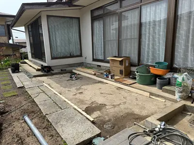 ノリアホーム　外構工事 雑草取り