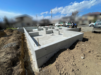 ノリアホーム 基礎打設 コンクリート