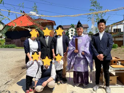 ノリアホームで建てる新築注文住宅の地鎮祭の様子