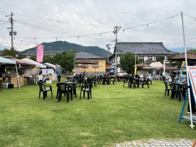 中野市夜遊びイベントの会場設置の様子