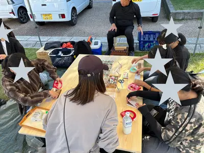 ノリアホームのワークショップ開催で喜んでいる子供たち